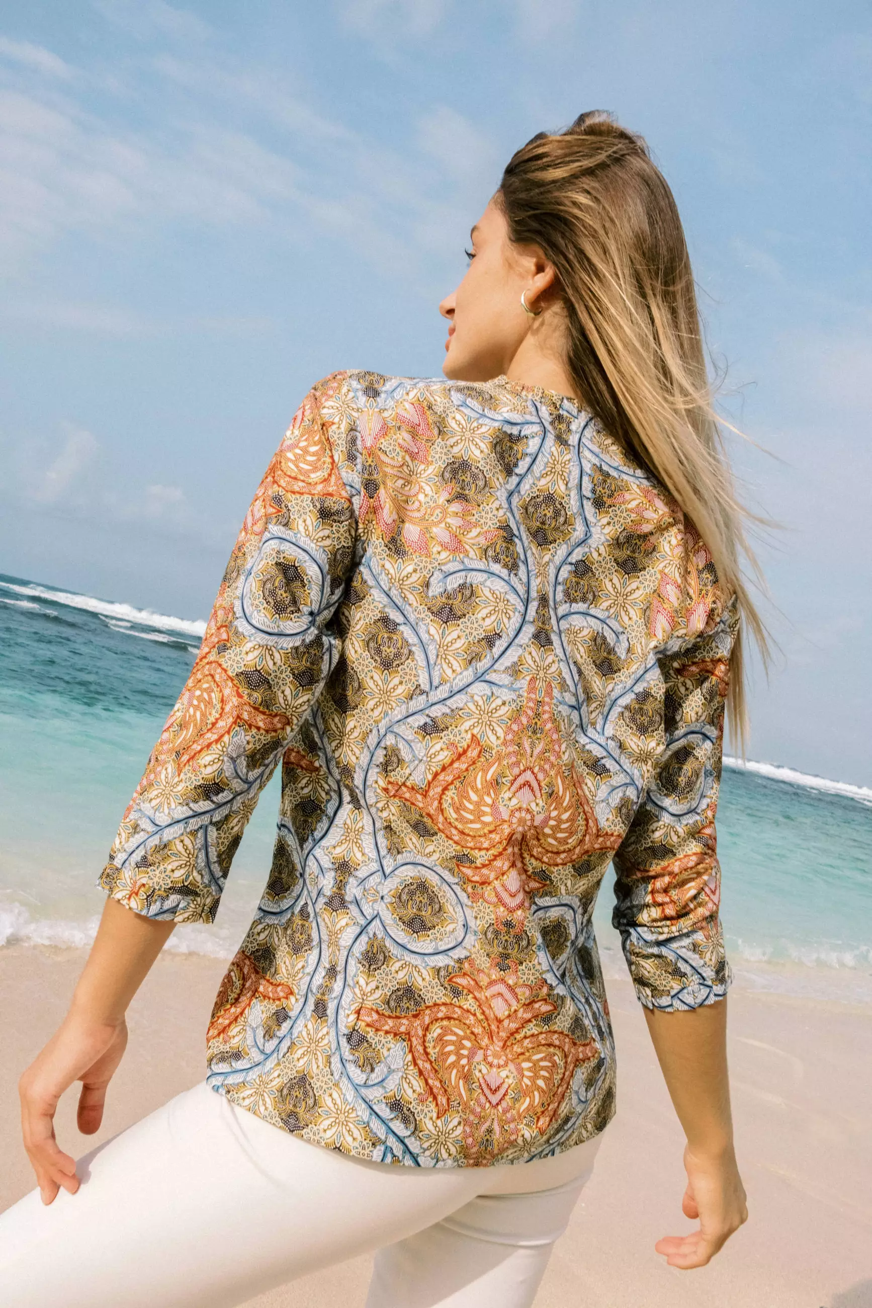 Aruna Brown Blouse Batik Wanita Katun