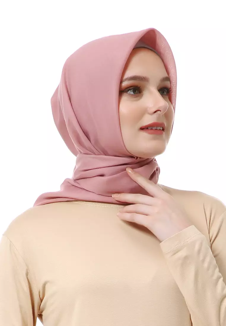 Vierra Jilbab Segiempat Paris Polos Premium Best Style - Rose