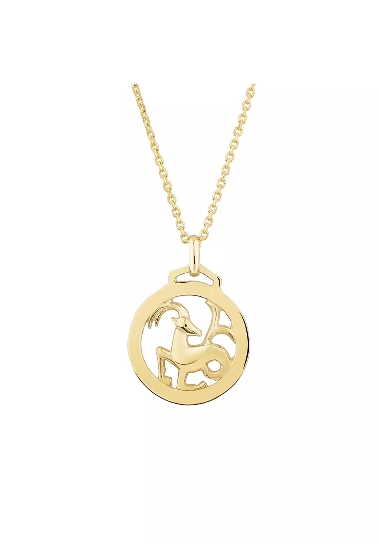 Gold zodiac pendant necklace top