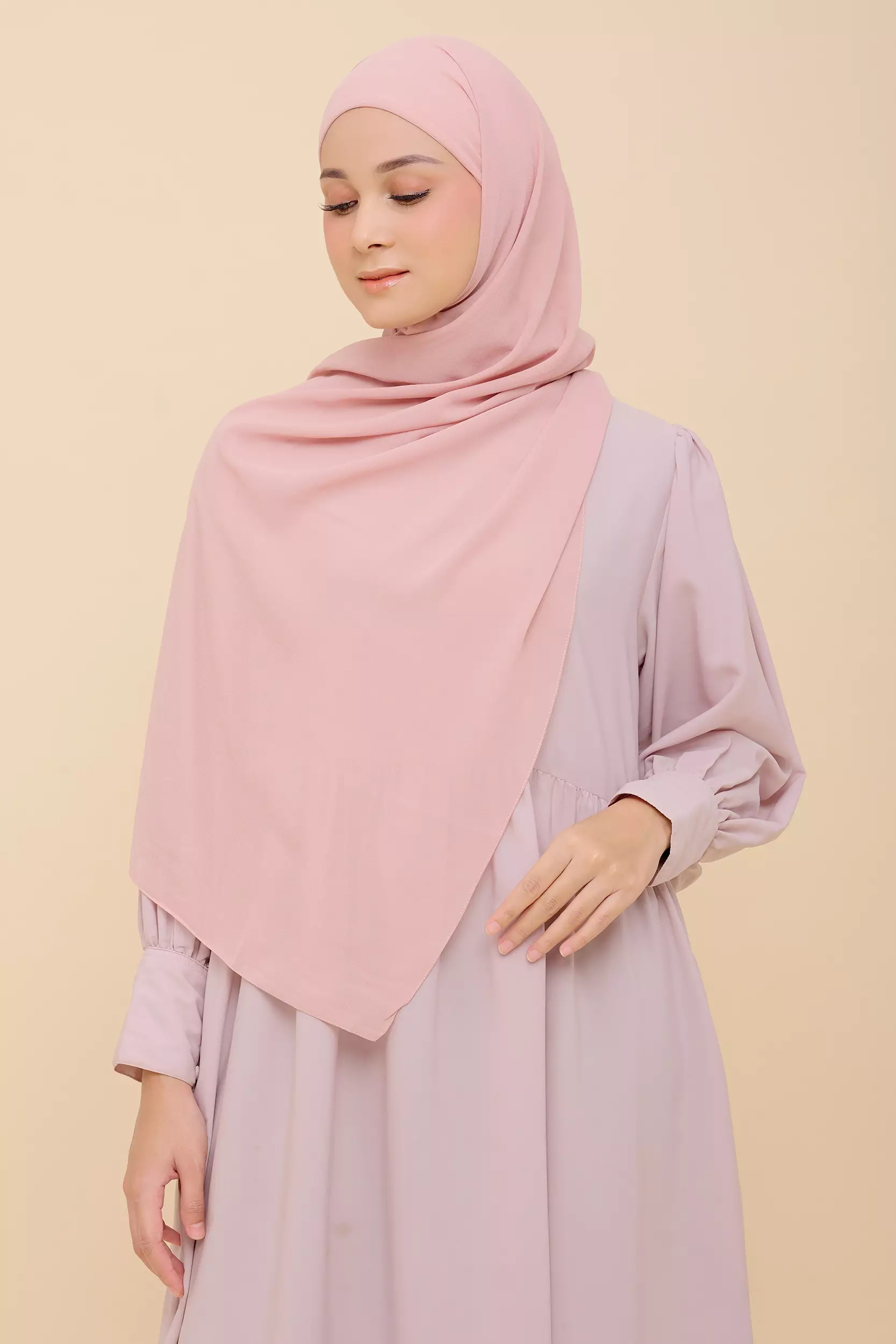 ZM Zaskia Mecca - Klavi Earth Tone Satin Pashmina