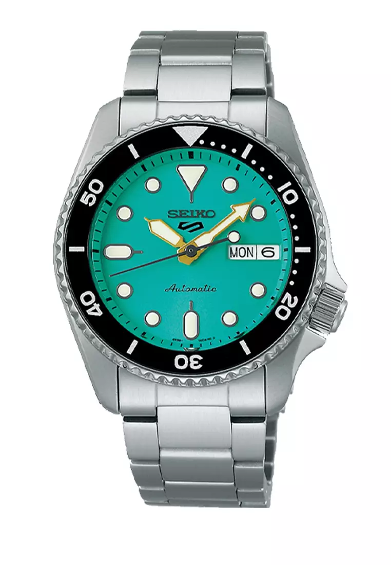 Seiko Sport SRPK33K1 38mm Automatic Men Teal Dial Silver Stainless Steel  SRPK33K1