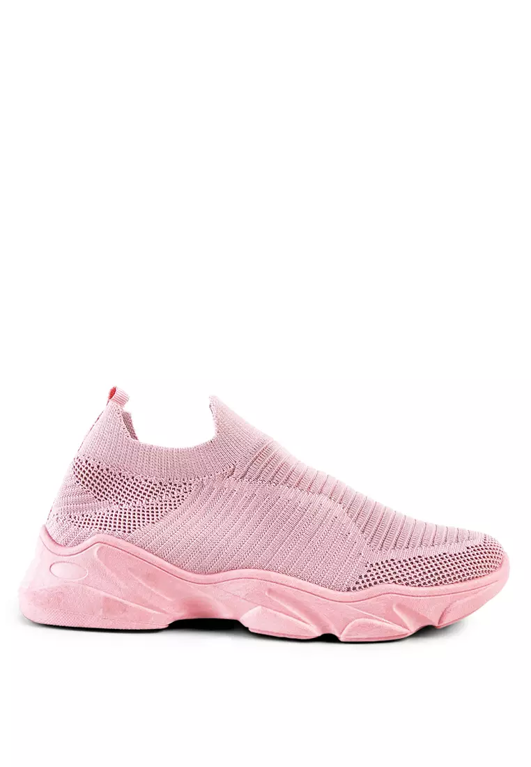 Discount on London Rag  shoes - SKU: Pink Knitted  Actives Trainers