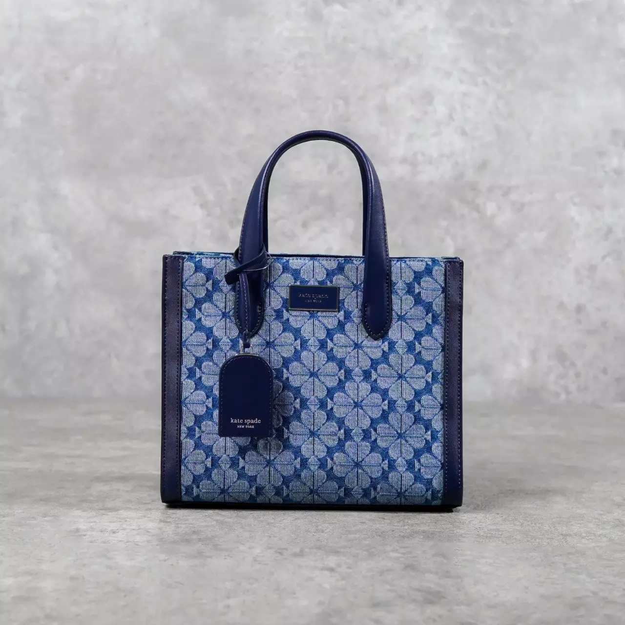 Jual Kate Spade Tas KATE SPADE JACQUARD FLORAL BLUE NAVY TOTE BAG