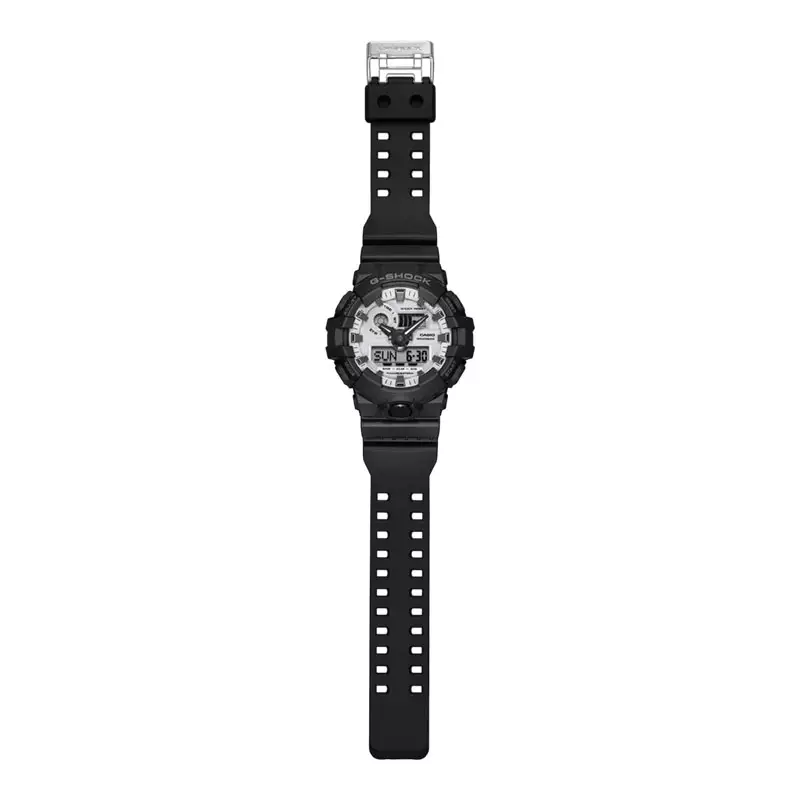 Jam Tangan Pria Casio G-Shock GA-700WD-1ADR Black And Briliant White Digital Analog Dial Black Resin Band