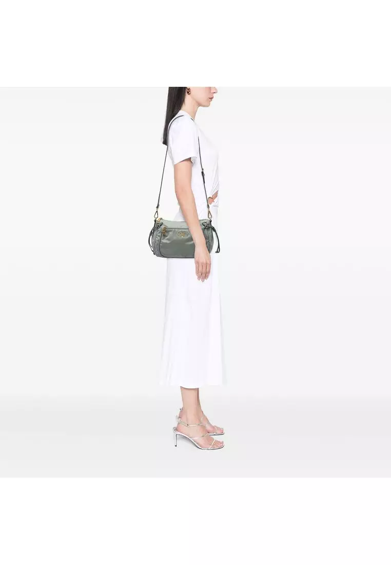 Pre-Loved Prada Saffiano Trimmed Tessuto Zip Top Crossbody