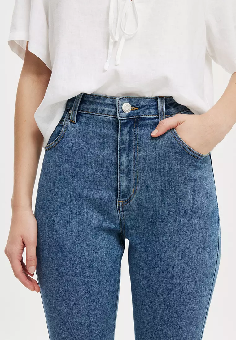 High Rise Cropped Skinny Jeans