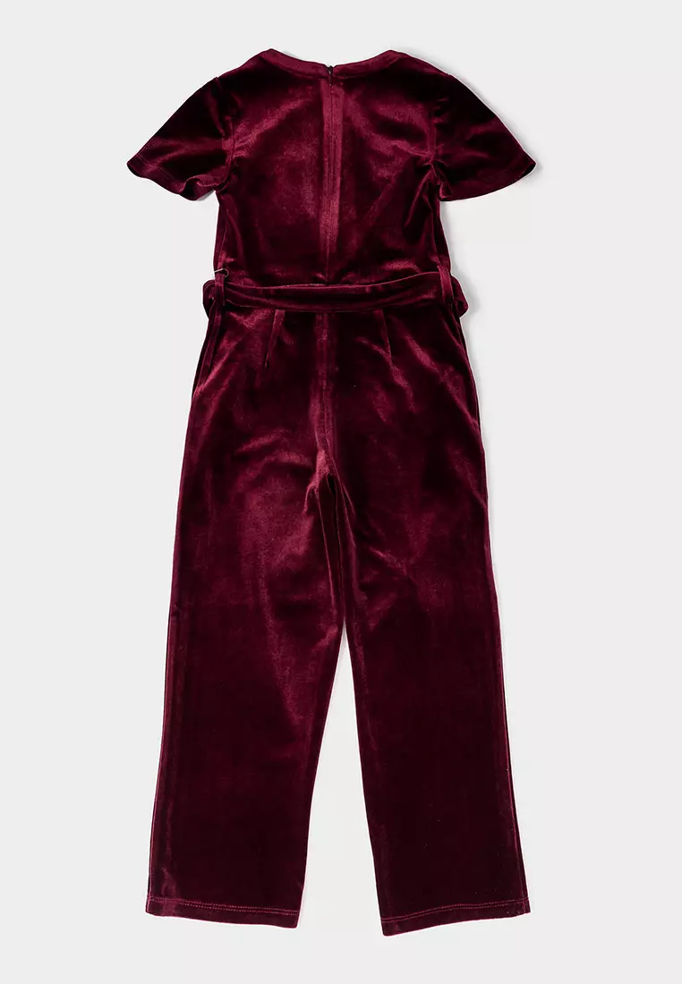 Nova Burgundy Velvet Jumpsuit
