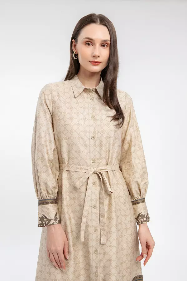 MINIMAL - Faadz - Geometric Print Shirt Dress - Beige -  Roger Danuarta & Cut Meyriska for Manzone & Minimal