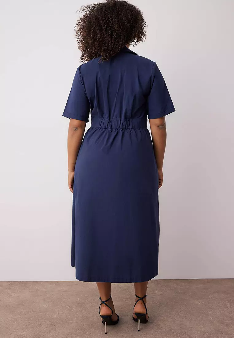 Shirt Collar Plus Size Dress