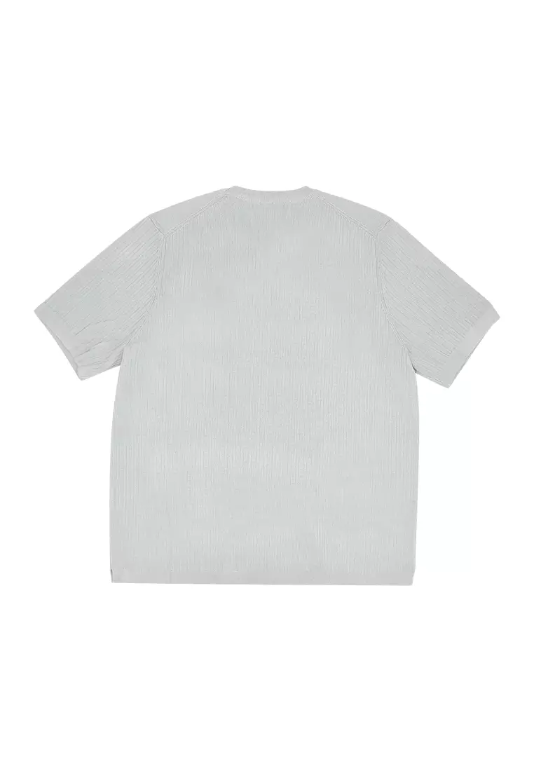 Men's Knit Shirt with Side Slit - Gray