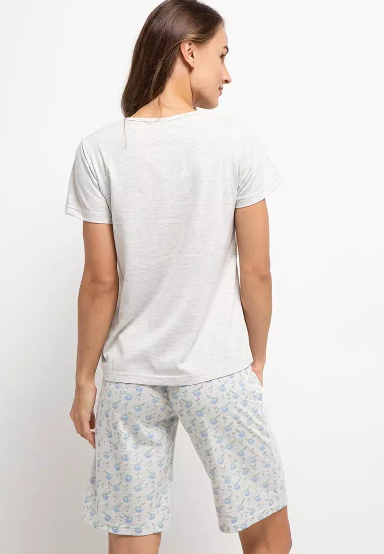 Pyjama Pijama Short Sleeve Long Pants Sleepwear
