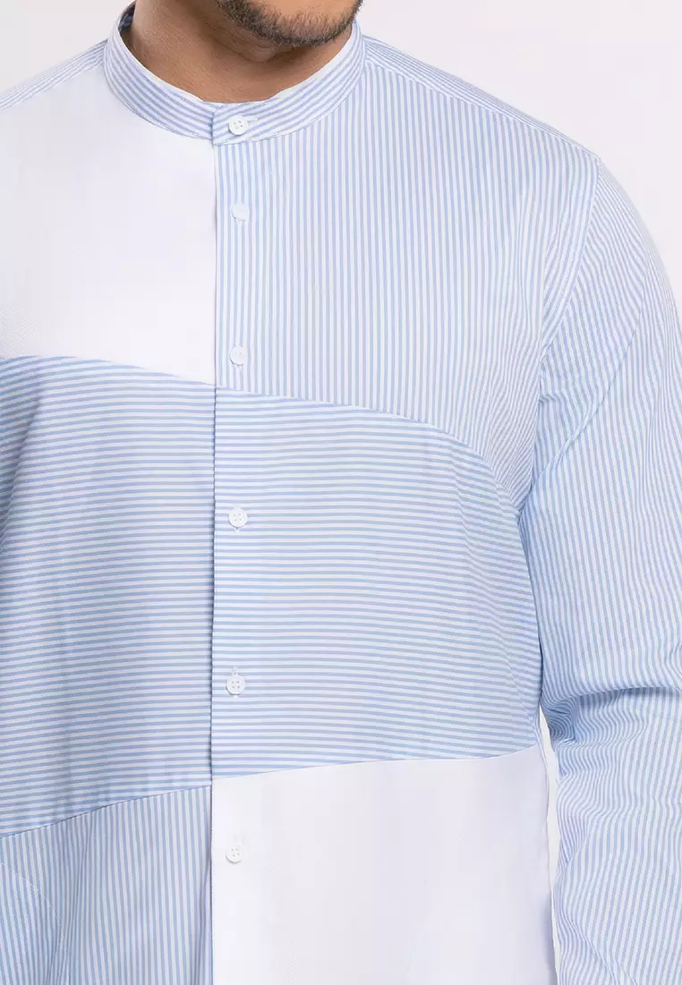MOC - Kemeja Shanghai Lengan Panjang Pria Sadam - Light Blue