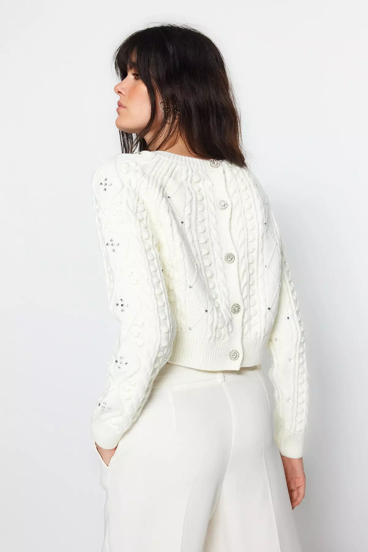 Embroidered Knitwear Sweater-cardigan