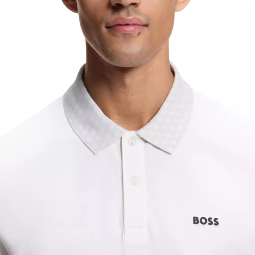Paddy Polo Shirt in Stretch Cotton with Moisture Management White