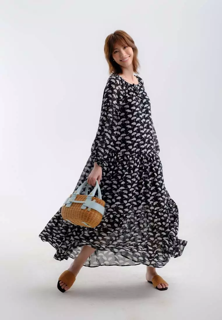 夏日香氣超長雪紡連身裙