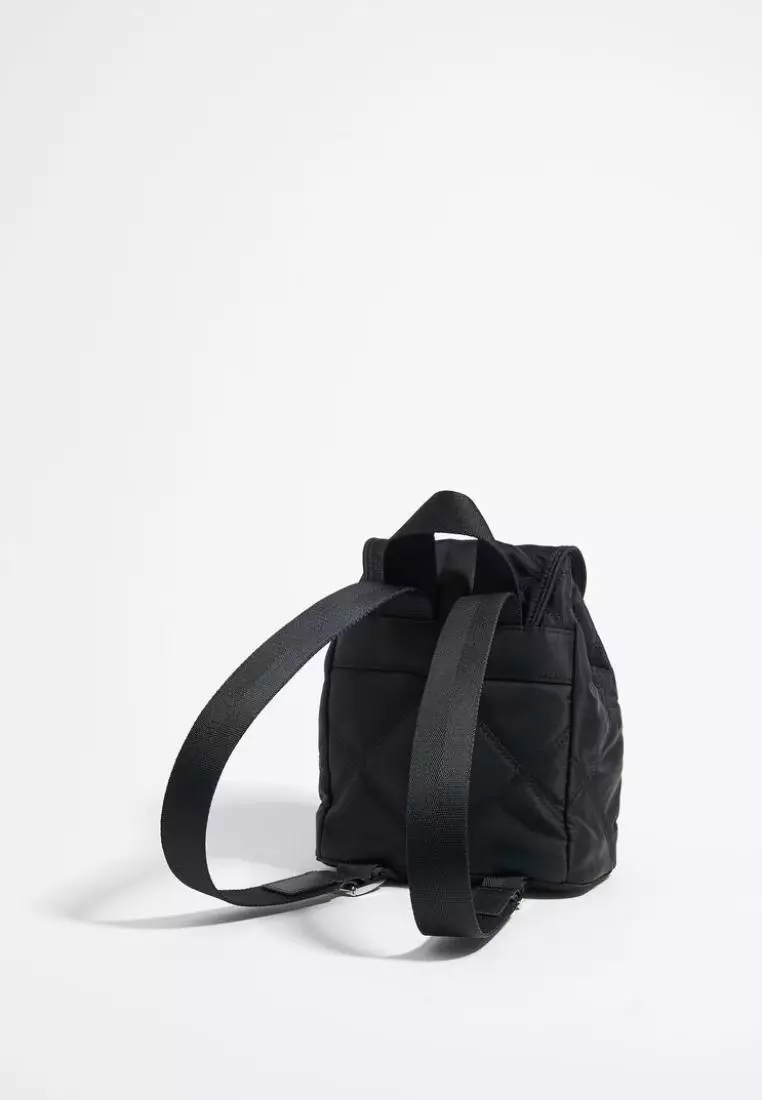 Bimba Y Lola S Black Padded Nylon Backpack