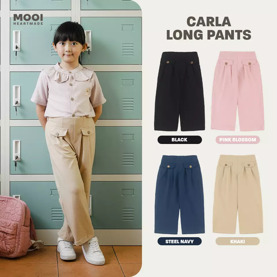 Mooi Celana Panjang Anak Perempuan Carla Long Pants - Steel Navy
