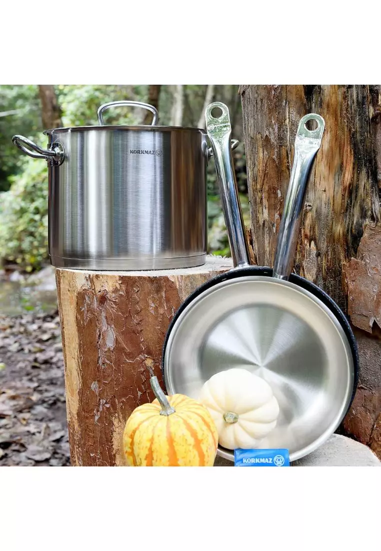 Buy KORKMAZ Korkmaz Proline Satin Stainless Steel Frying Pan 32x7cm