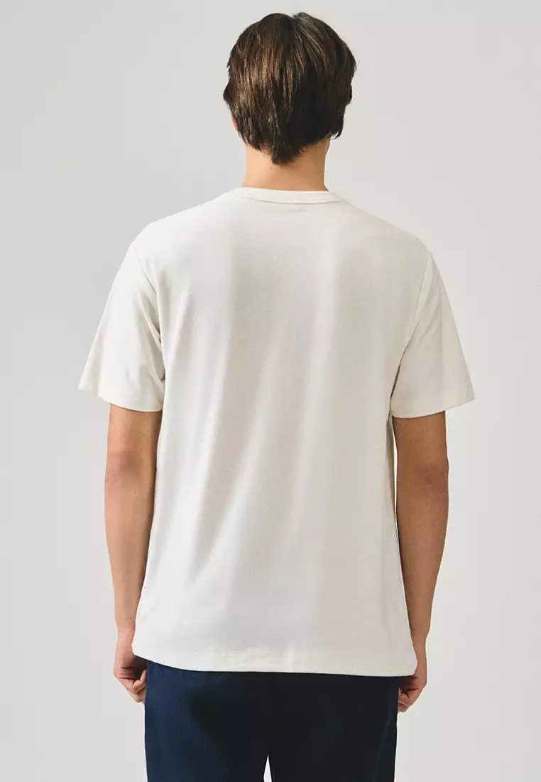 Regular Fit T-Shirt With Neck Binding Finish In Fine Ottoman