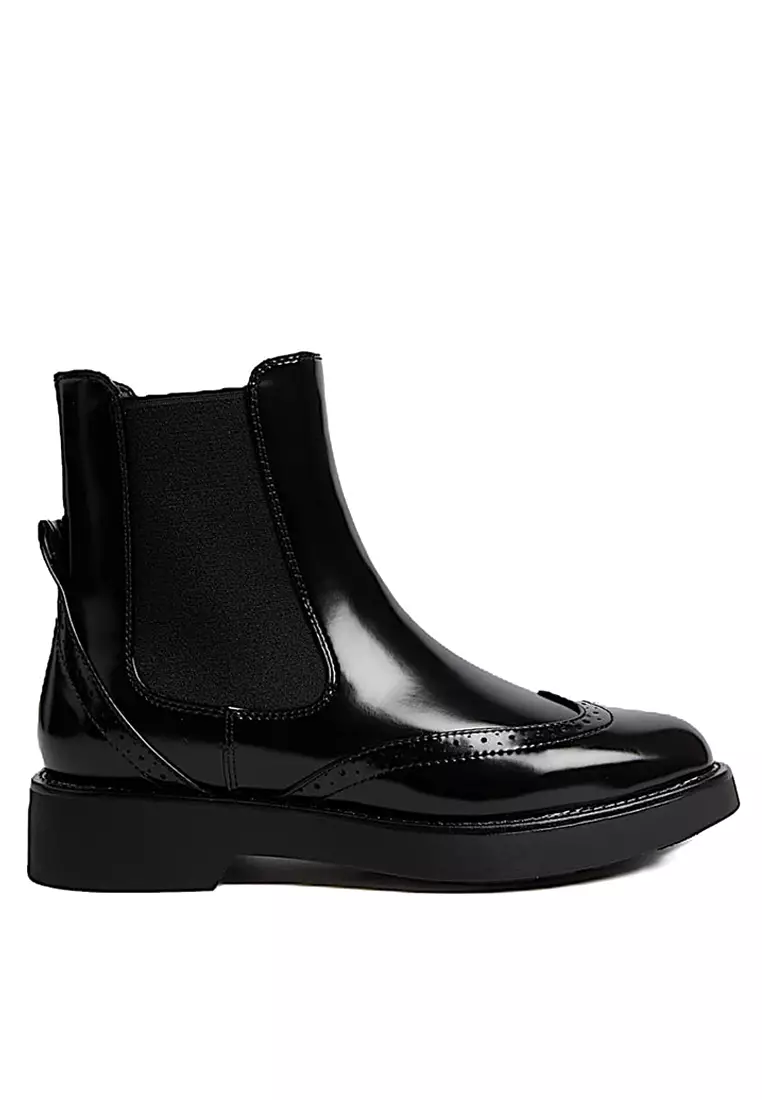 Chelsea Brogue Detail Flatform Boots