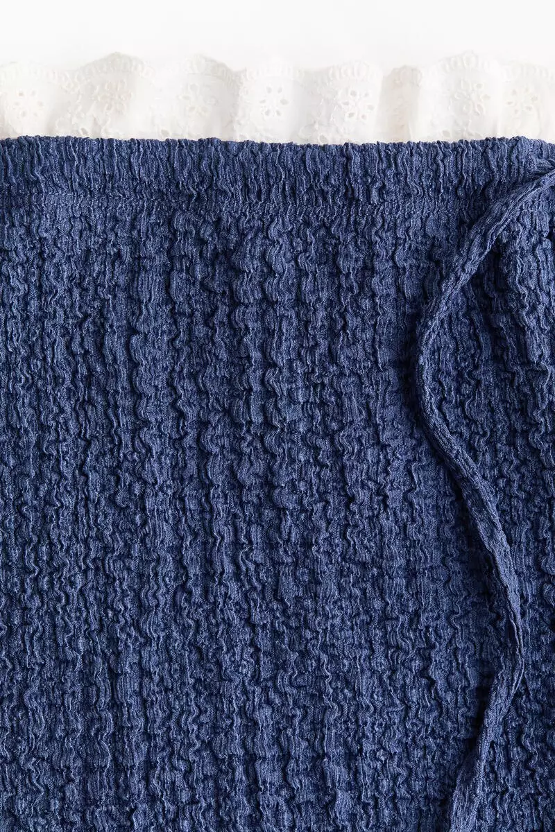 Frill-trimmed crinkled trousers