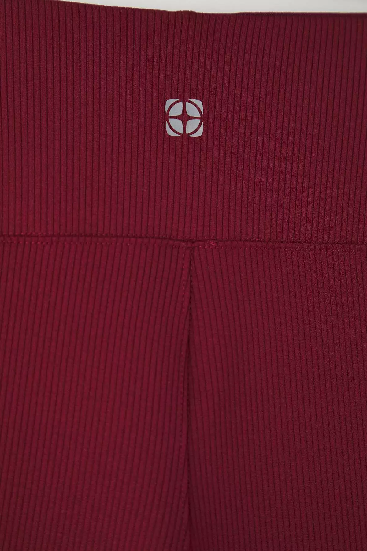 Burgundy Ribbed Scuba Fabric Reflective Printed Knitted Sports Sweatpants