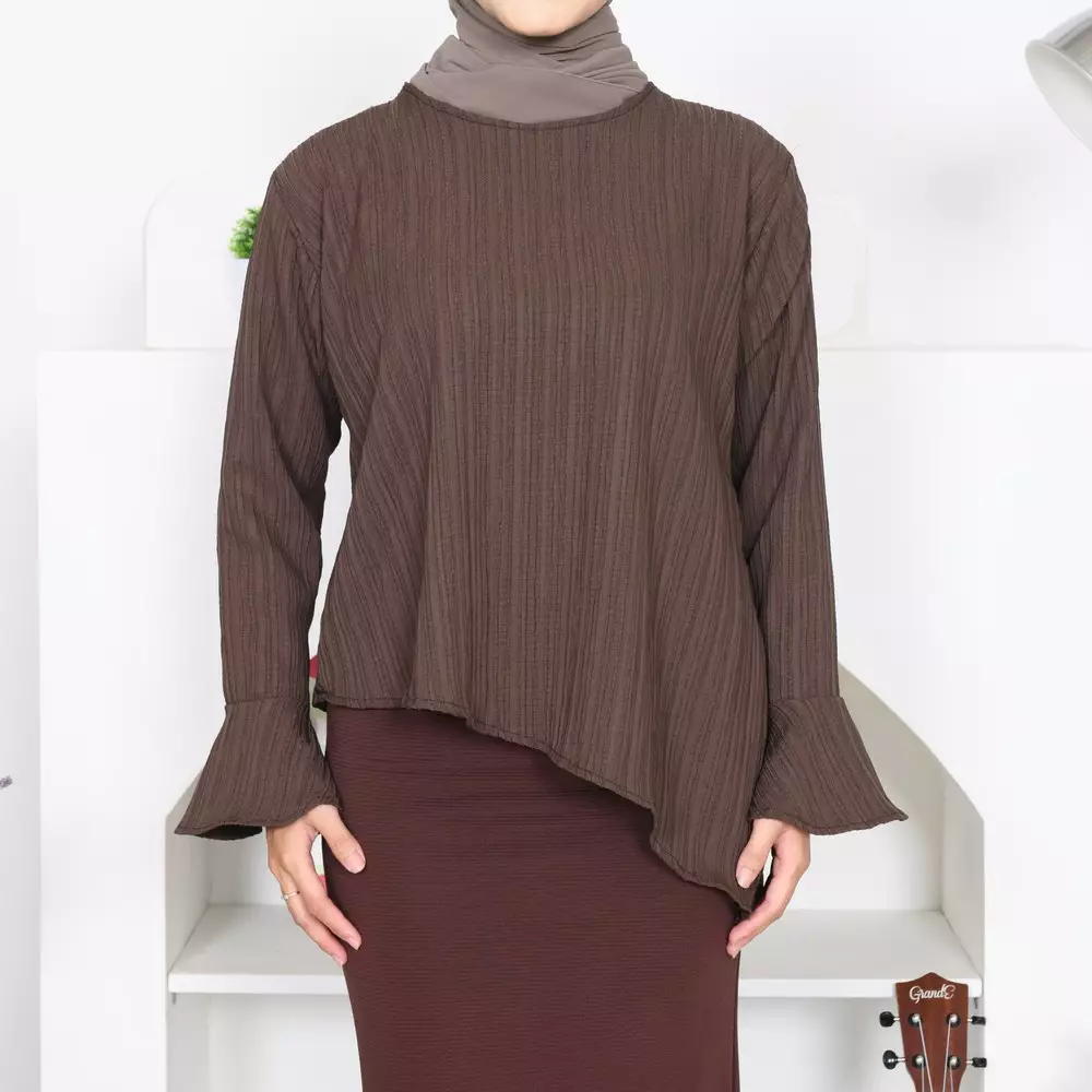 Giselle Blouse Asimetris - Mahogany M19826 R57S4
