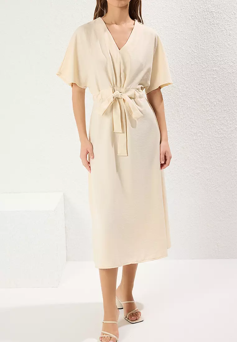 Tie Detail Midi Dress