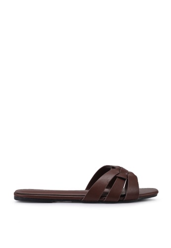 peep toe brown sandals