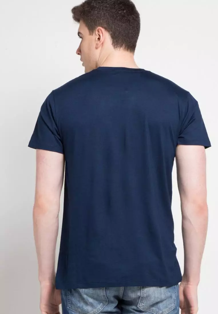 MTD53D smallrec katakana nv T-shirt Kaos Pria Navy