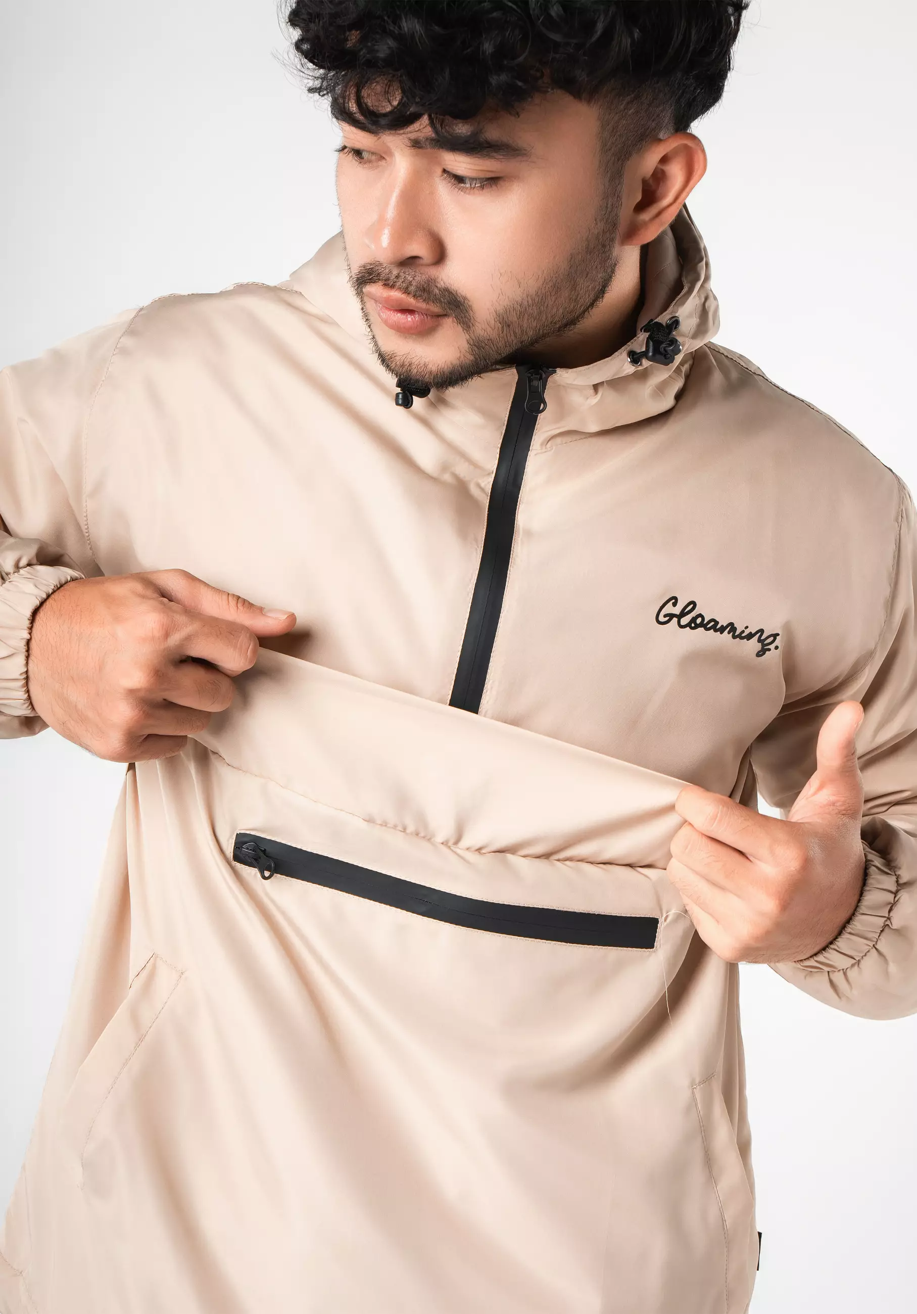 Gloaming Jaket Cagoule Pullover Waterproof Pria Cream Gloaming Original