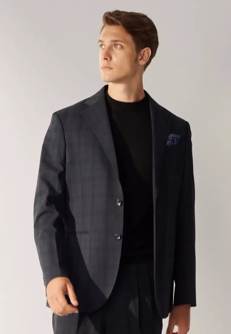 SST&C Navy Check Leisure Suit