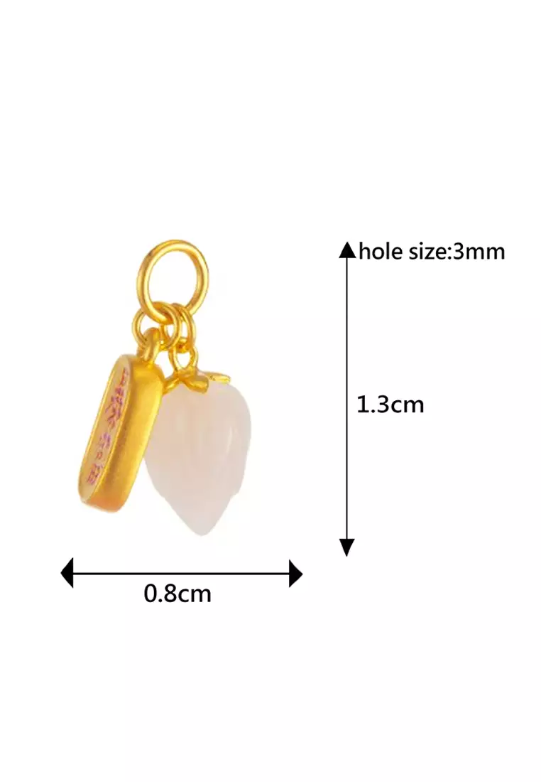 LITZ 999 (24K) Gold and Jade Pendant P169