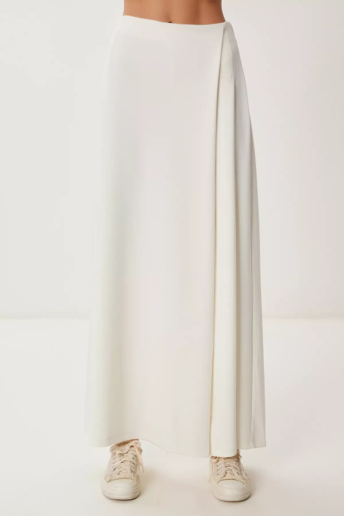 Women's Bone Skirt Look Flexible Knitted Baggy Trousers Cr00520