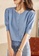 HAPPY FRIDAYS blue Puff Mid Sleeve Knit Top JW ZX-60218 EBA25AA213F473GS_4