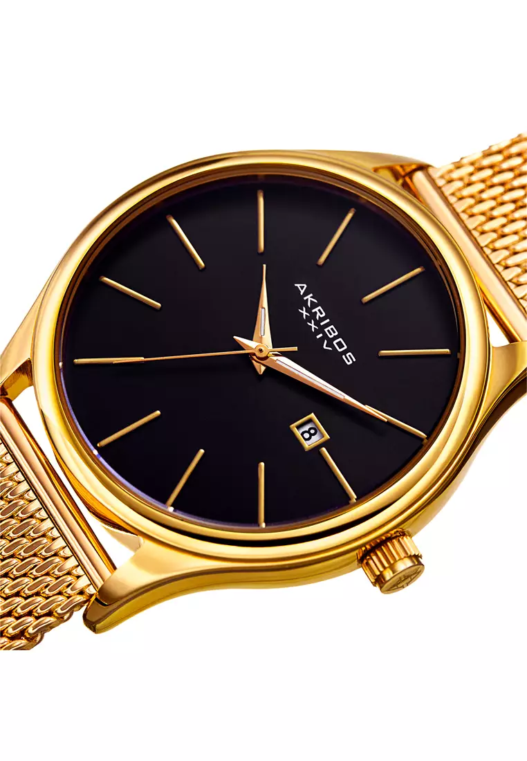 Akribos XXIV Essential Men's Radiant Dial AK959-YGB Jam Tangan Quartz Analog