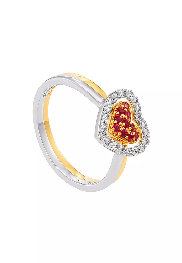 HABIB Diamond and Ruby Ring (2-in-1 Set) in 375/9K Yellow and White Gold