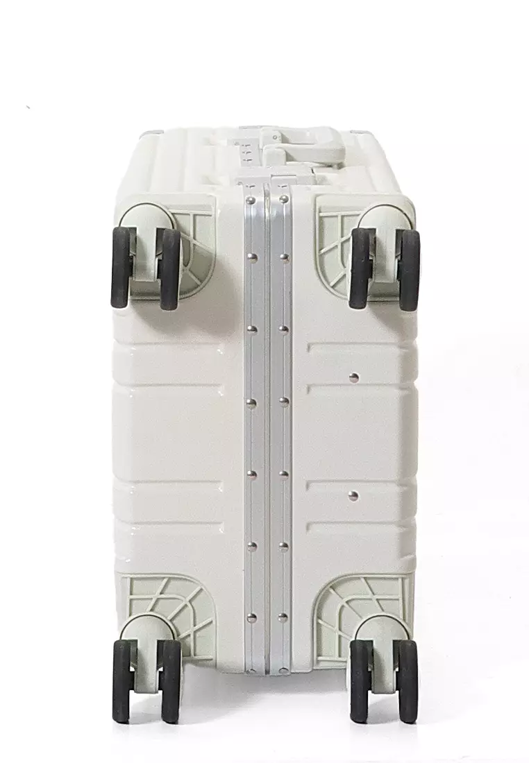 Barayev Koper Alumunium Frame Size 20 Inch Travel Bag Unisex Large Compartment  TSA Lock Material Polycarbonate ORIGINAL - White