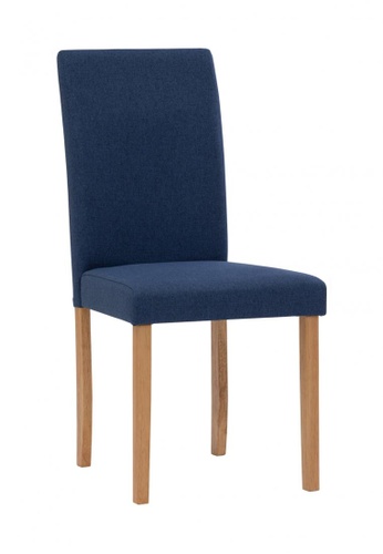 DoYoung blue HASKELL (Set-of-2 Oak/Dark Blue) Fabric Parsons Chair 35F3EHL2A28EBDGS_1