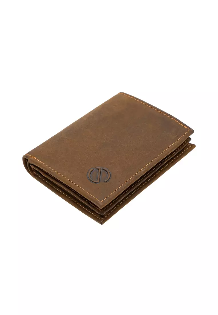 Vertical Wallet Black Grained Calfskin with CD Icon Signature