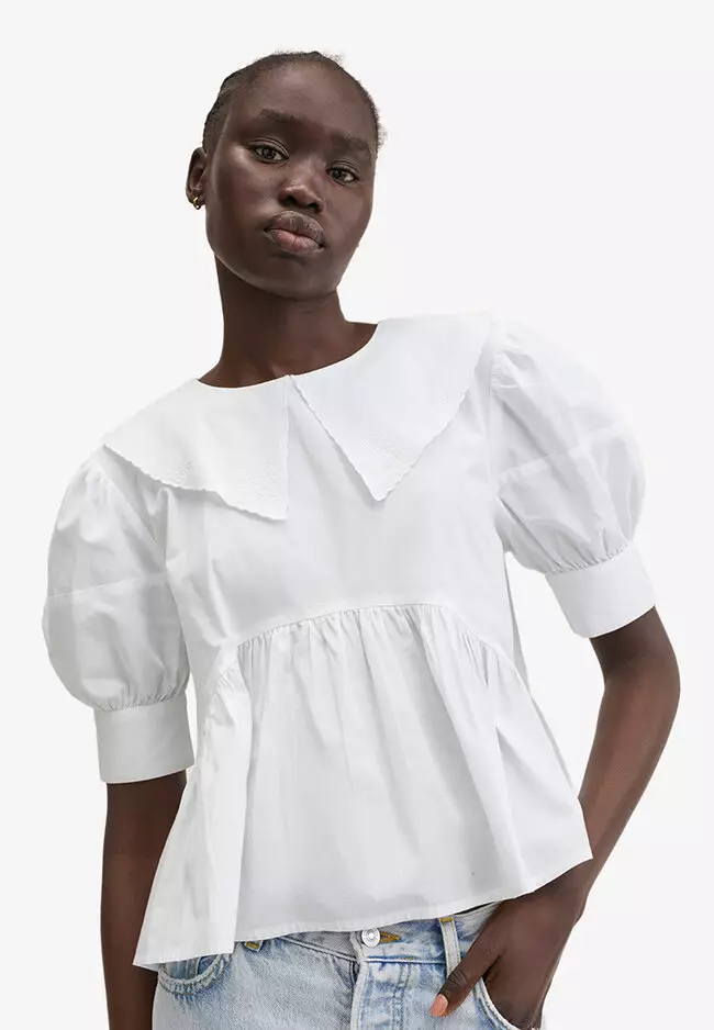 Ruffled cotton online blouse