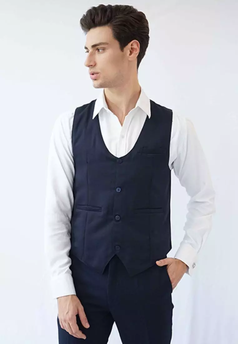 Houseofcuff Vest / Rompi Formal Biru Navy waistcoat wedding tuxedo