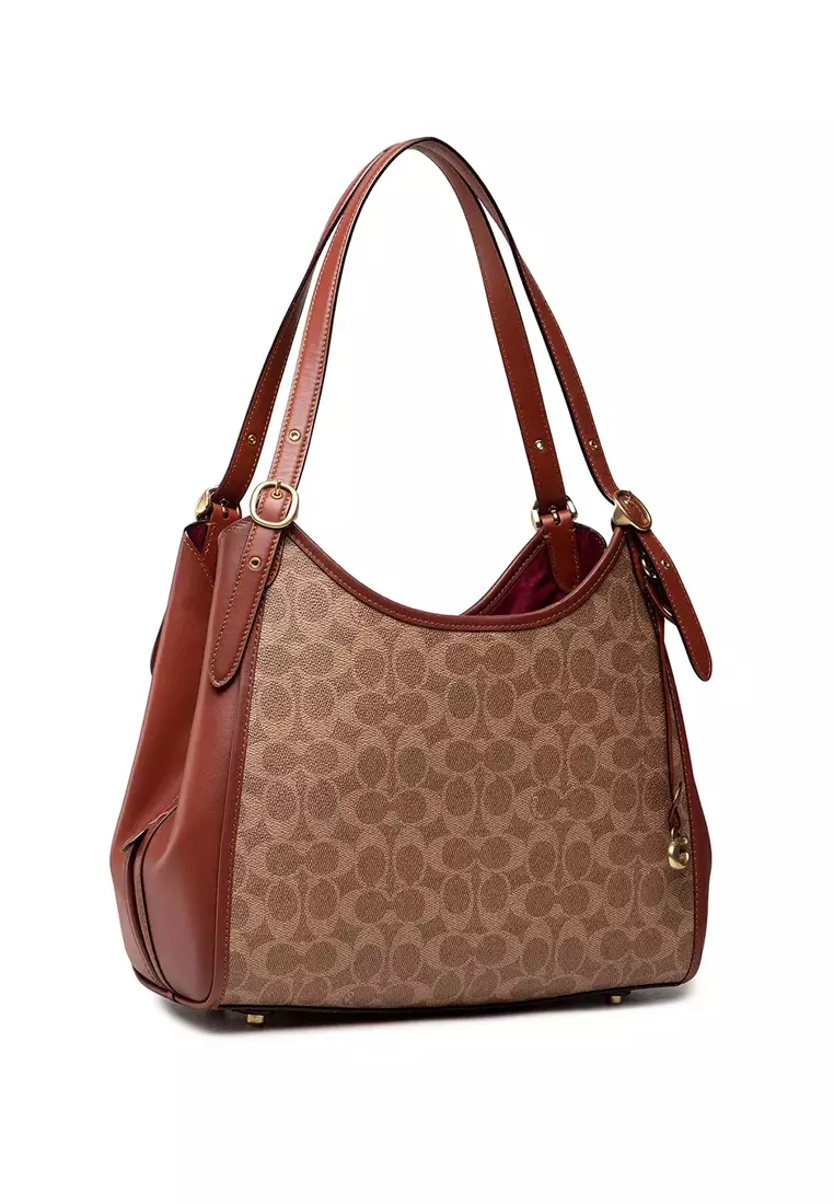 Buy Coach COACH Coated Canvas Signature Lori Shoulder Bag Tan/Rust