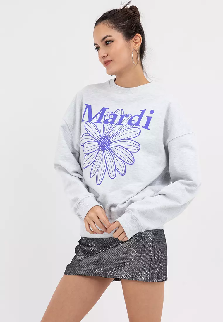 Sweatshirt Flower Mardi _Heather Purple
