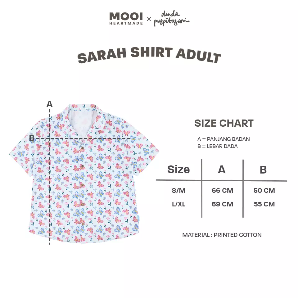 Mooi X Dinda Puspitasari Kemeja Dewasa Sarah Shirt Adult - Cream
