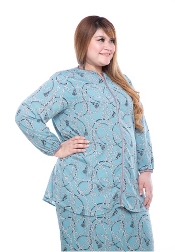 Buy Kurung Stella in Turquoise from LoveLily in Grey and Blue and Multi at Zalora