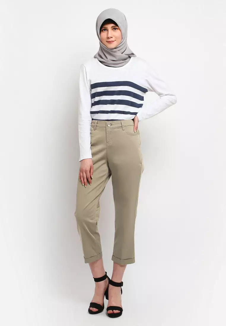 Flamoush Unasya Khaki Pants Straight Cut