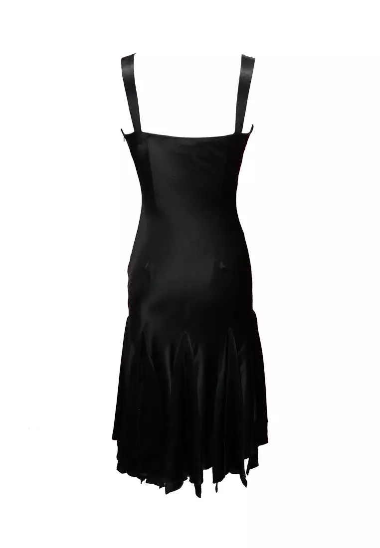 Romantic Silk Satin Lace Appliques Beaded Party Dress