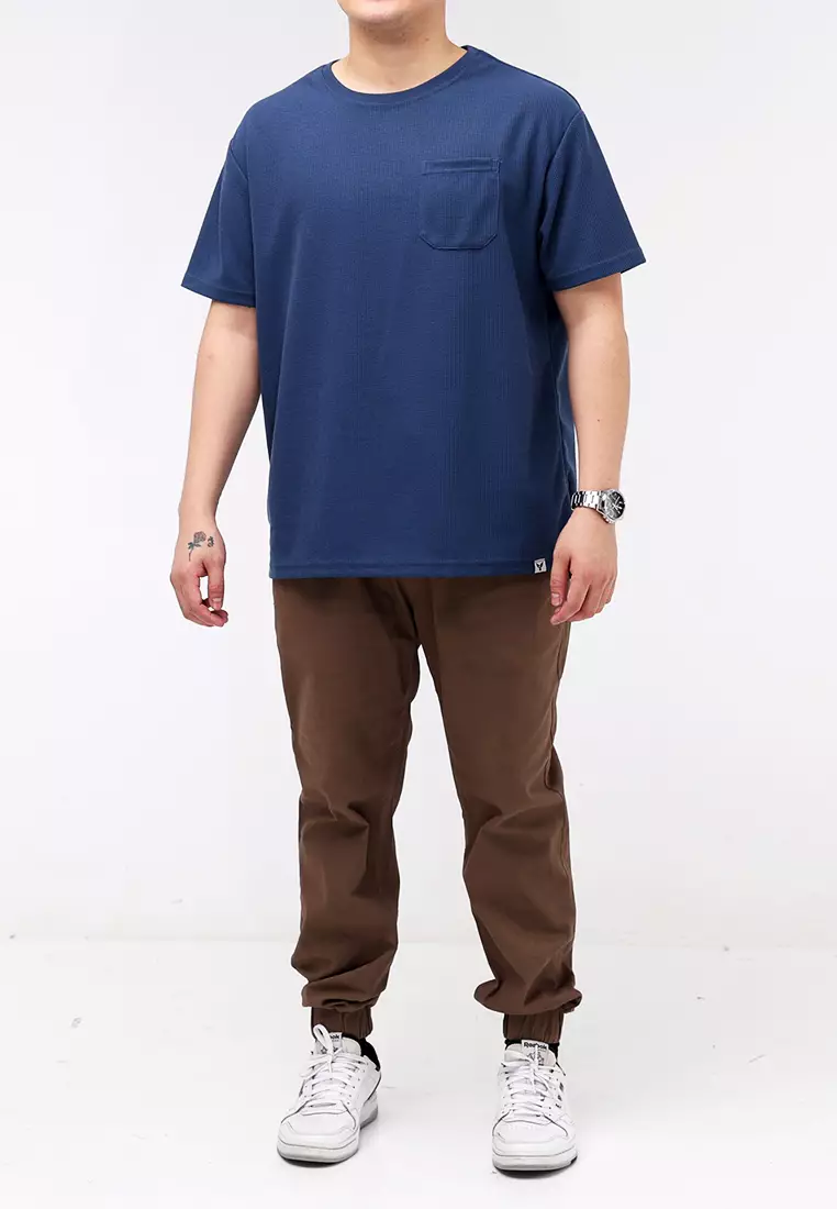 Round Neck Waffle Tee Short Sleeves