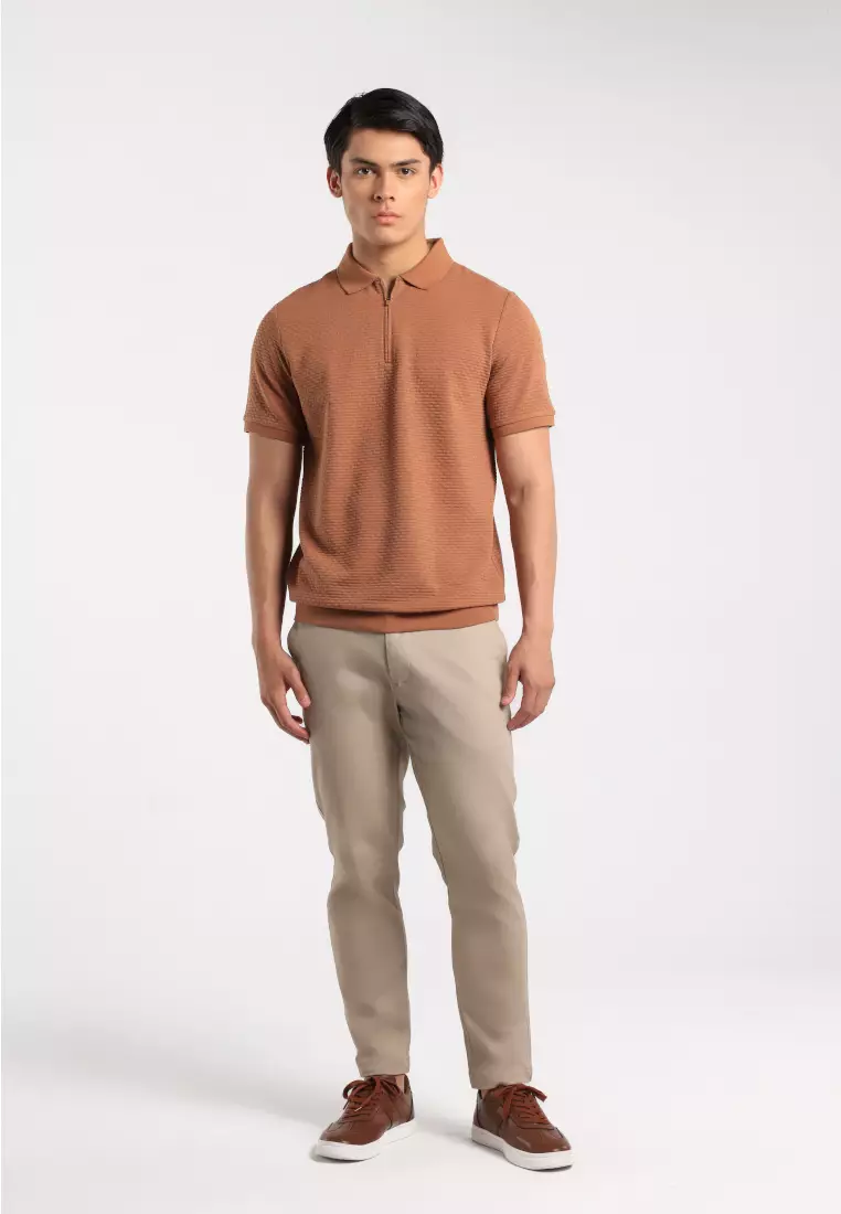 MOC - Kaos Polo Pria Lengan Pendek Caleb - Brown
